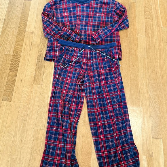 Plaid Long Sleeve Pajama Nautica Set - Red and Blue medium - Picture 7 of 11